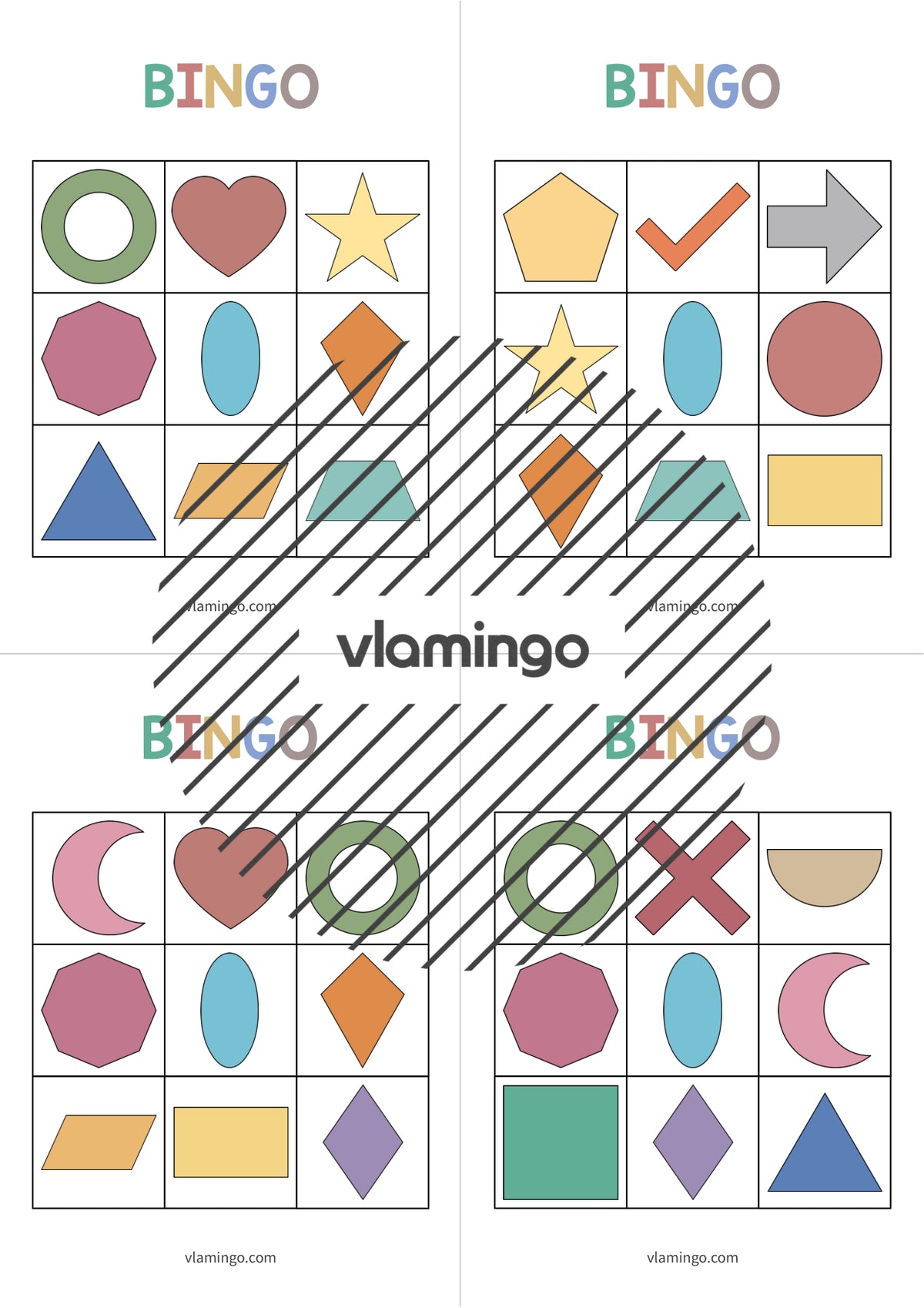 de englisch 2d shapes bingo 012