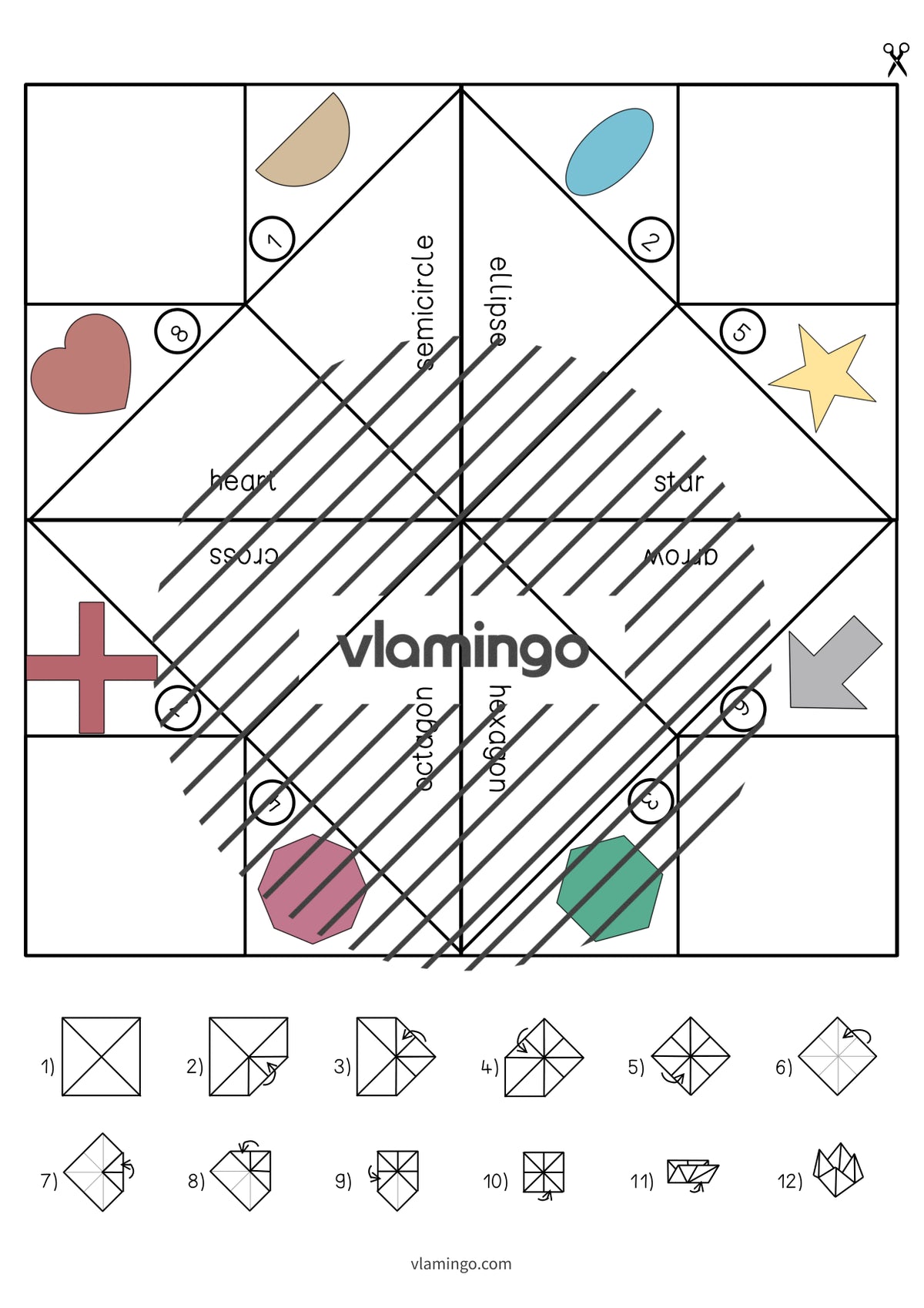 de englisch 2d shapes cootie catcher 006
