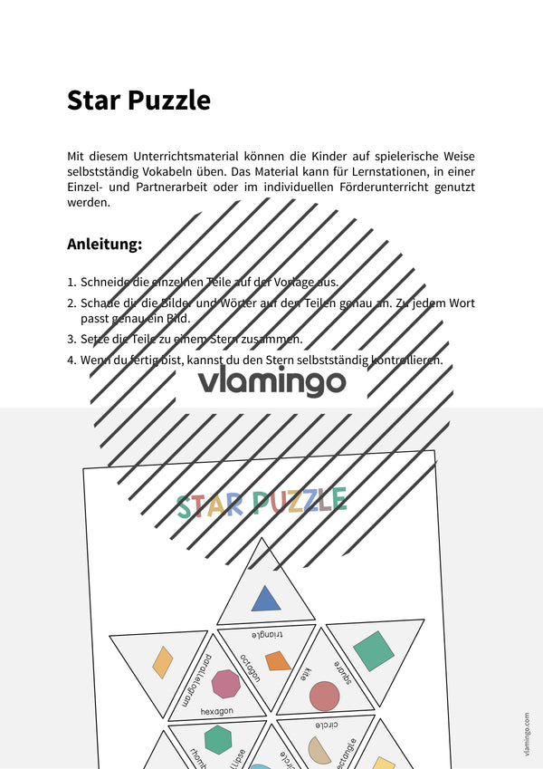 de englisch 2d shapes star puzzle 002