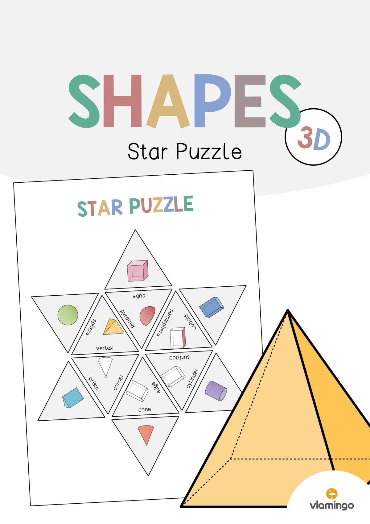 de englisch 3d shapes star puzzle 001