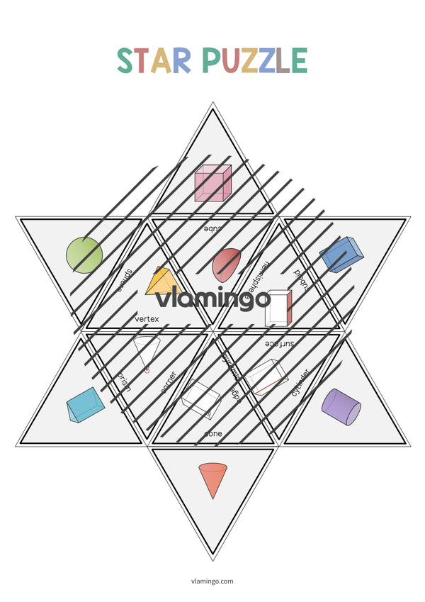 de englisch 3d shapes star puzzle 006