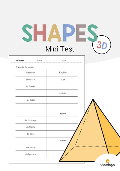 3D Shapes / 3D-Körper: Vocabulary Mini Test (Englisch)