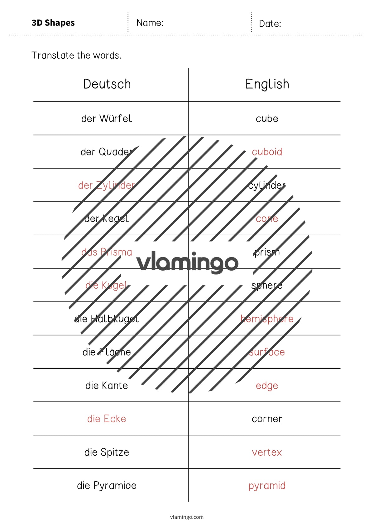 de englisch 3d shapes vocabulary mini test 005