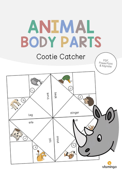 Animal Body Parts / Körperteile von Tieren: Cootie Catcher (Englisch)