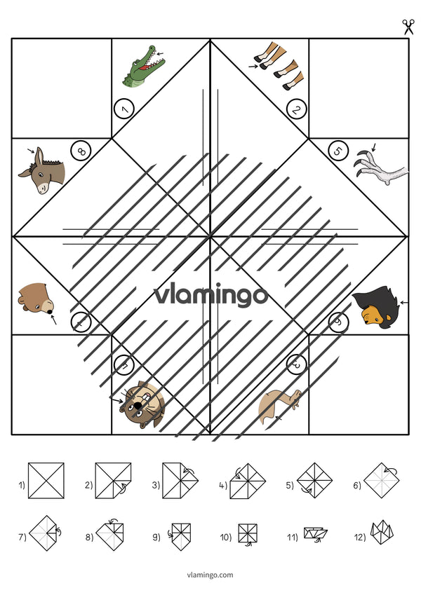 de englisch animal body parts cootie catcher 011