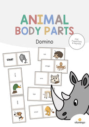 de englisch animal body parts domino 001
