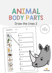 de englisch animal body parts draw the lines 2 001