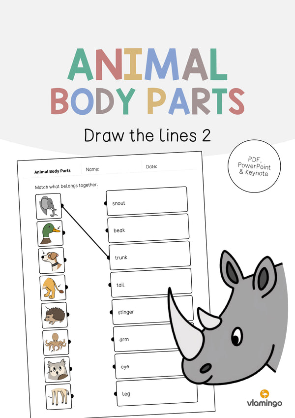 de englisch animal body parts draw the lines 2 001