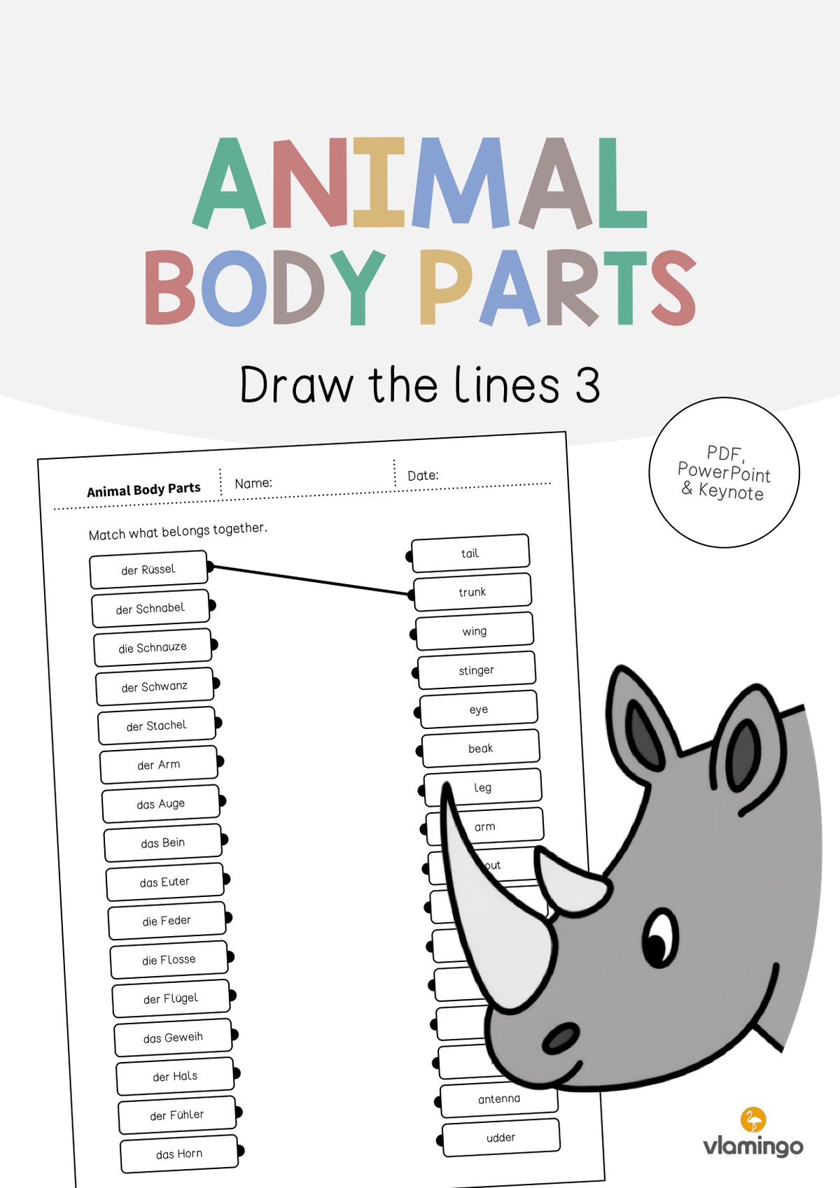 de englisch animal body parts draw the lines 3 001