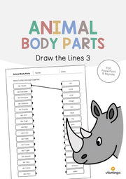 de englisch animal body parts draw the lines 3 001
