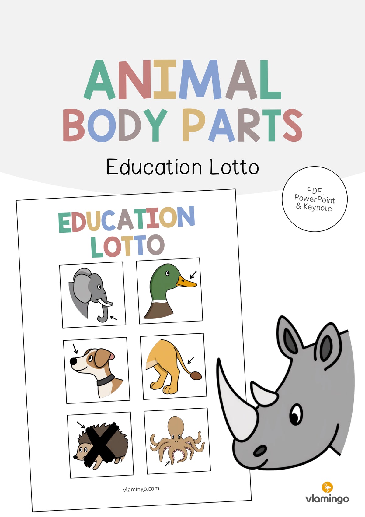 de englisch animal body parts education lotto 001