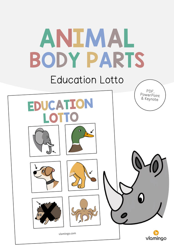 de englisch animal body parts education lotto 001