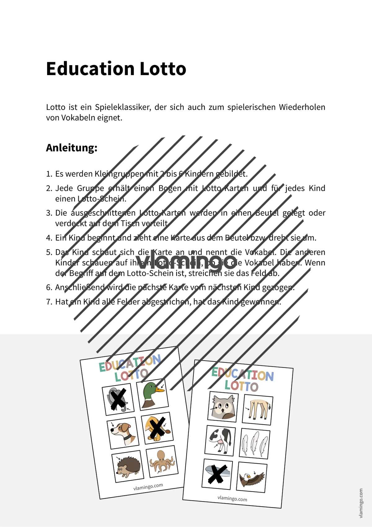 de englisch animal body parts education lotto 002