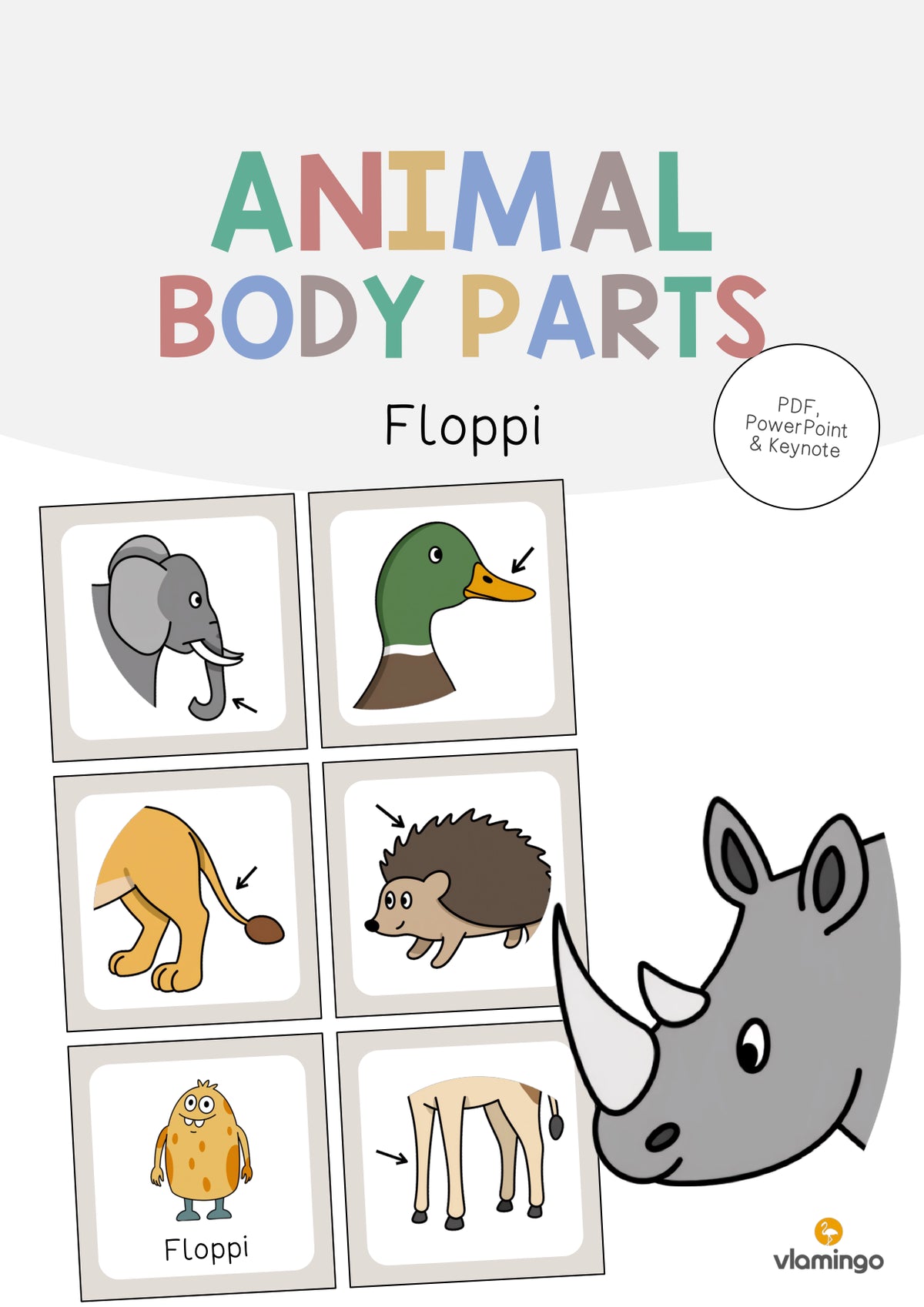 de englisch animal body parts floppi 001
