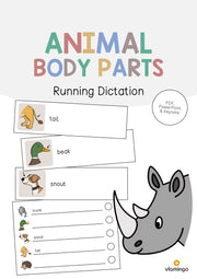 de englisch animal body parts running dictation 001