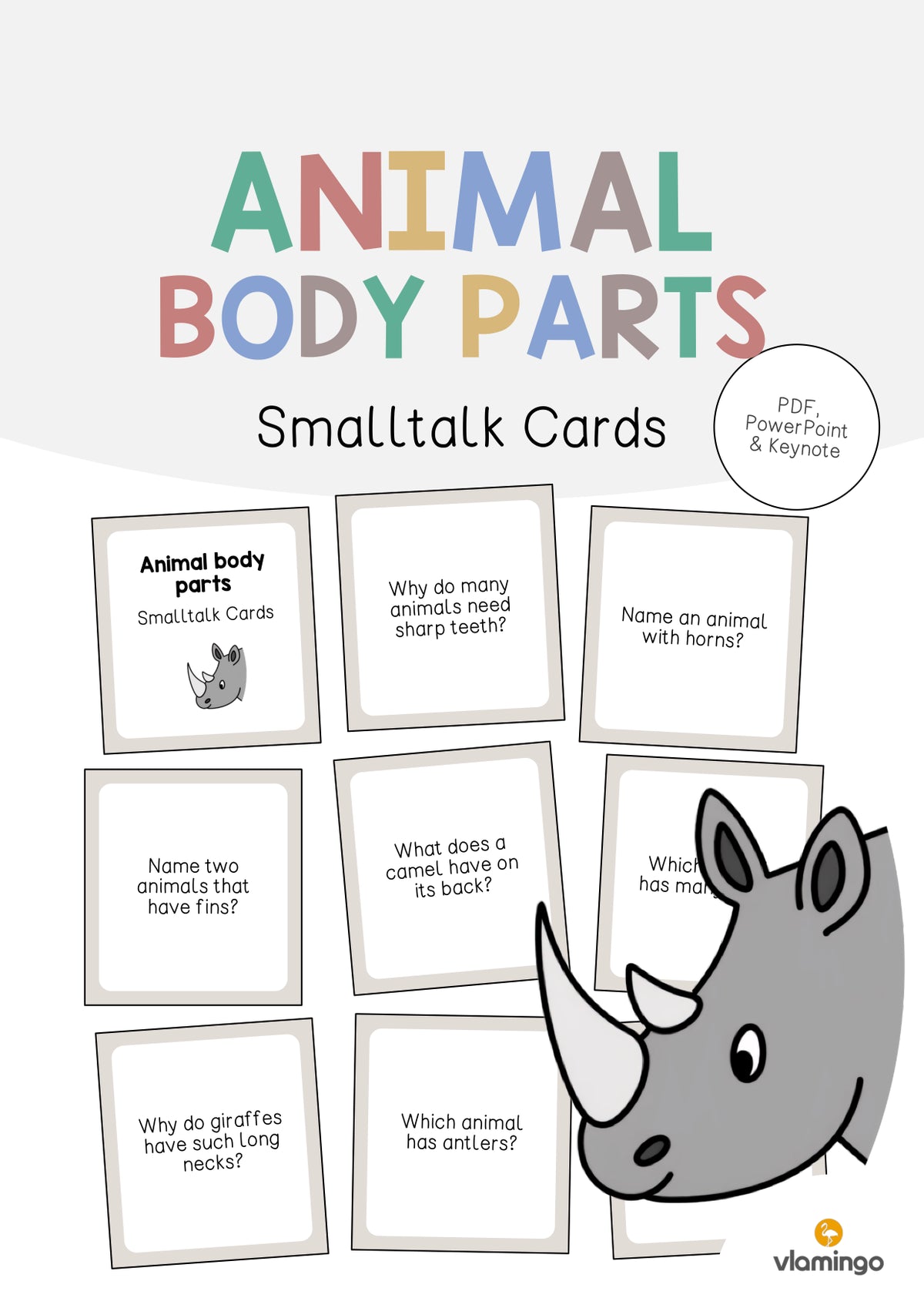 de englisch animal body parts smalltalk cards 001