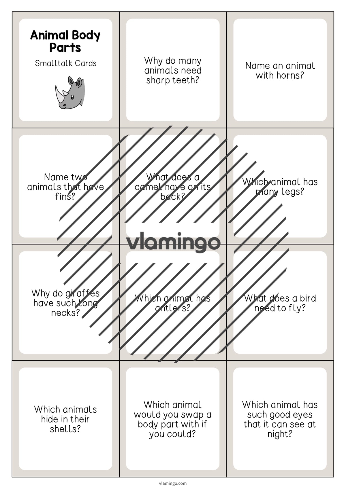 de englisch animal body parts smalltalk cards 003