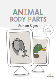 de englisch animal body parts station signs 001