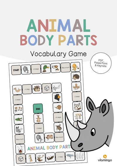 Animal Body Parts / Körperteile von Tieren: Vocabulary Game (Englisch)
