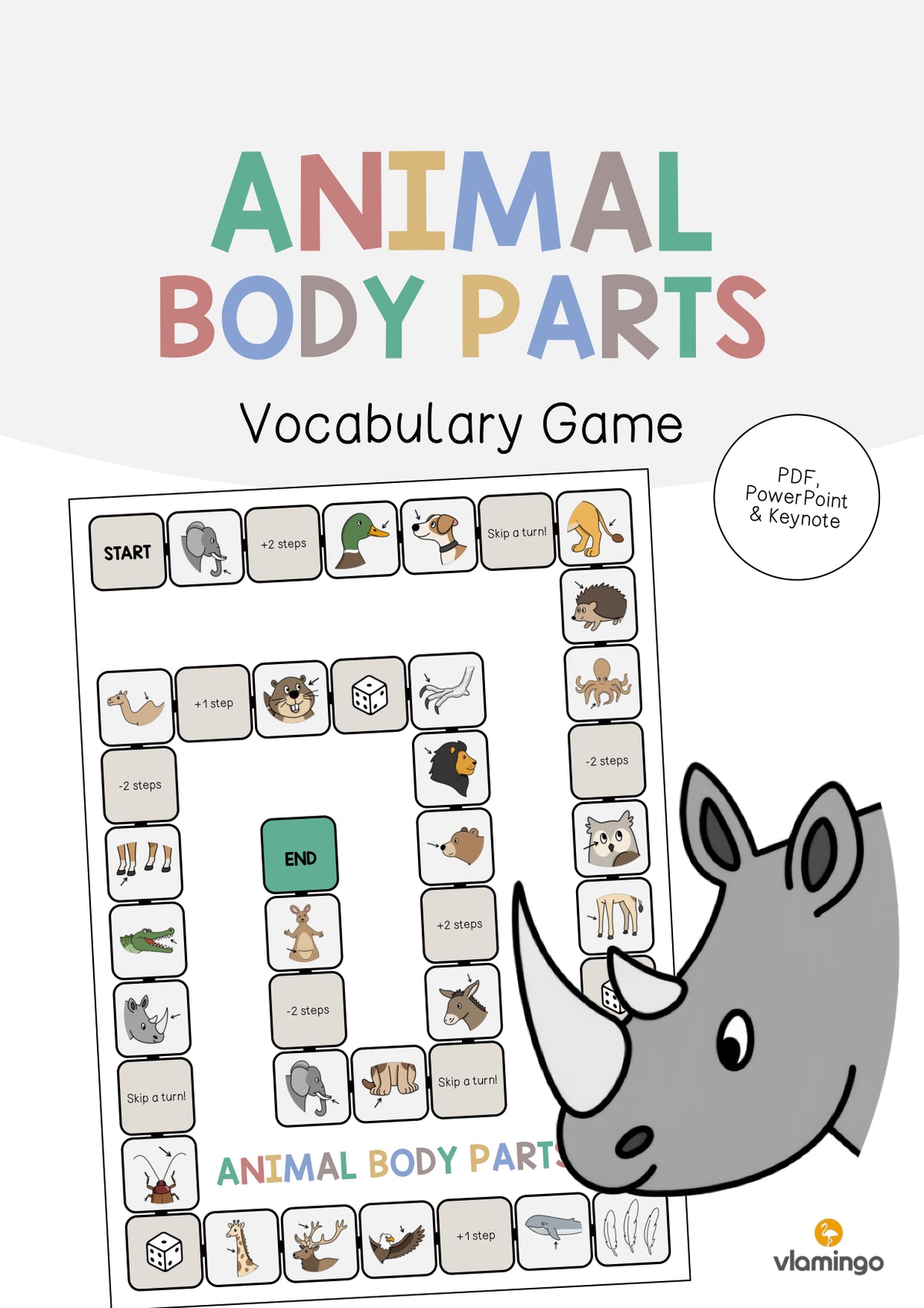 de englisch animal body parts vocabulary game 001