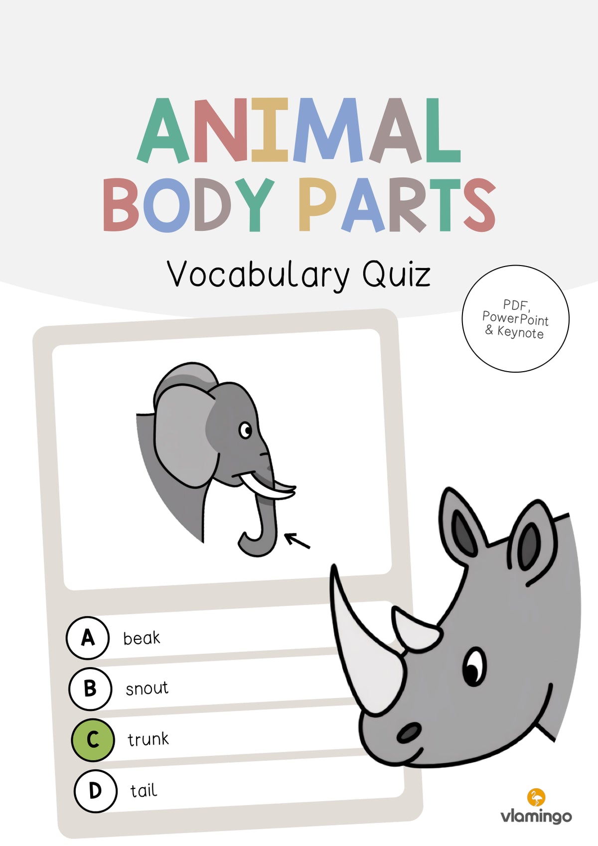 de englisch animal body parts vocabulary quiz 001