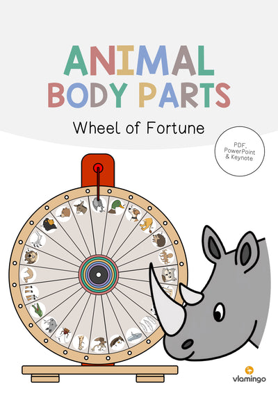 Animal Body Parts / Körperteile von Tieren: Vocabulary Wheel of Fortune (Englisch)