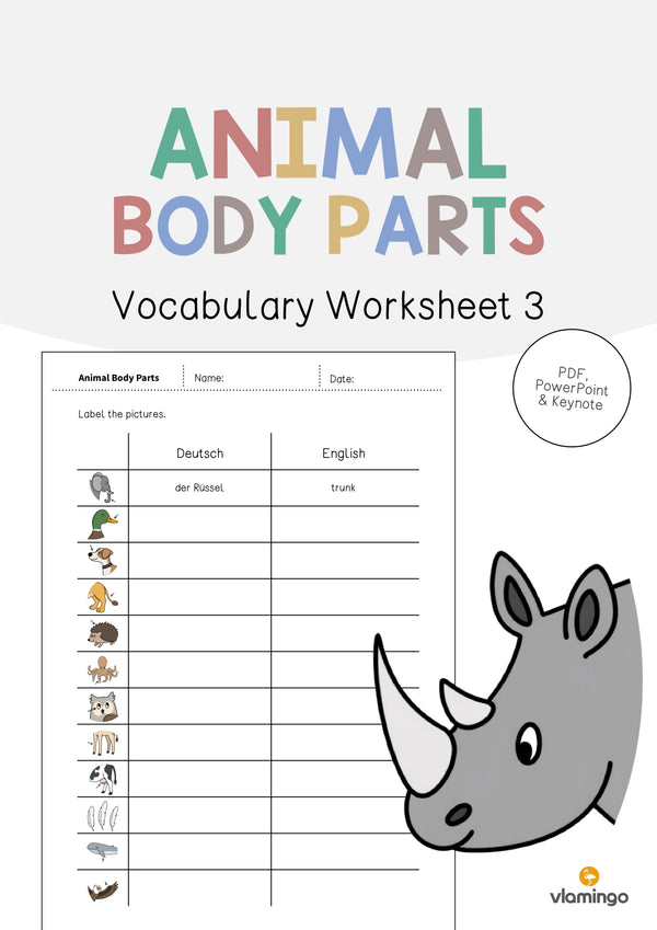 de englisch animal body parts vocabulary worksheet 3 001