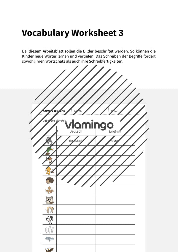 de englisch animal body parts vocabulary worksheet 3 002