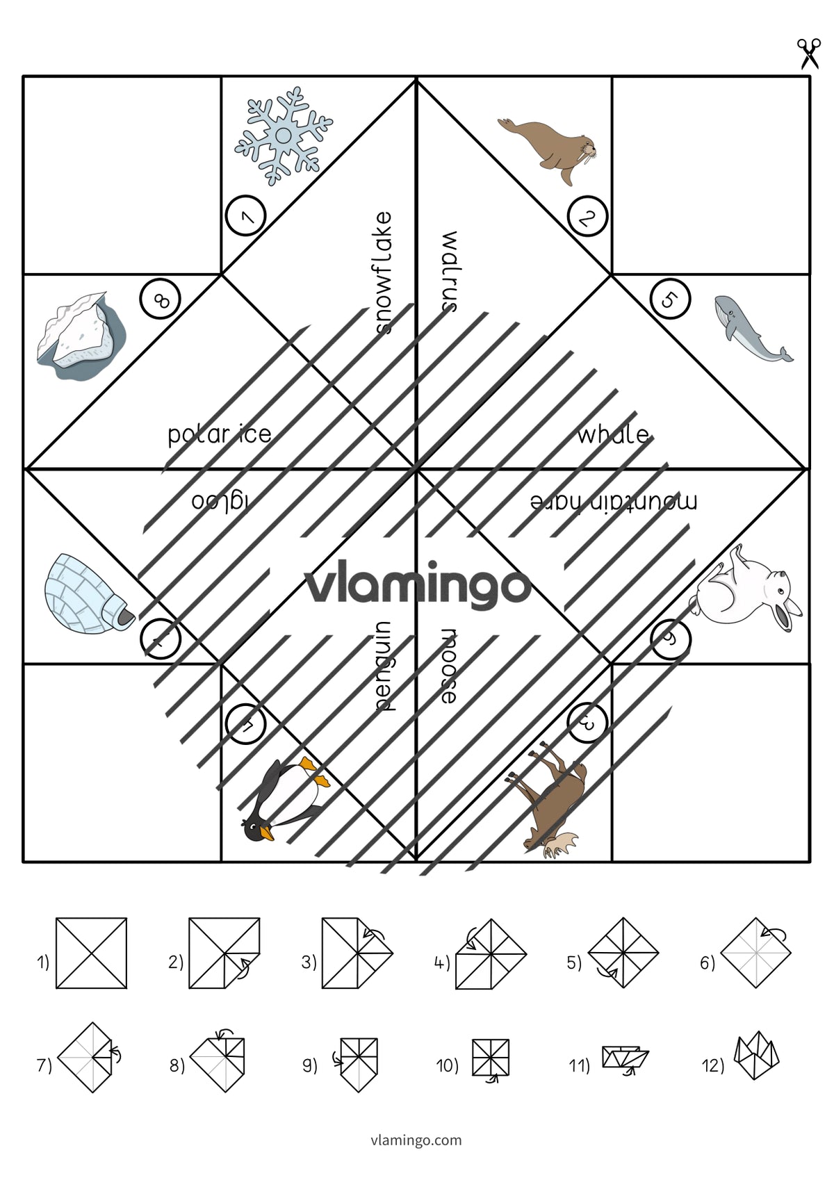 de englisch arctic antarctic cootie catcher 006