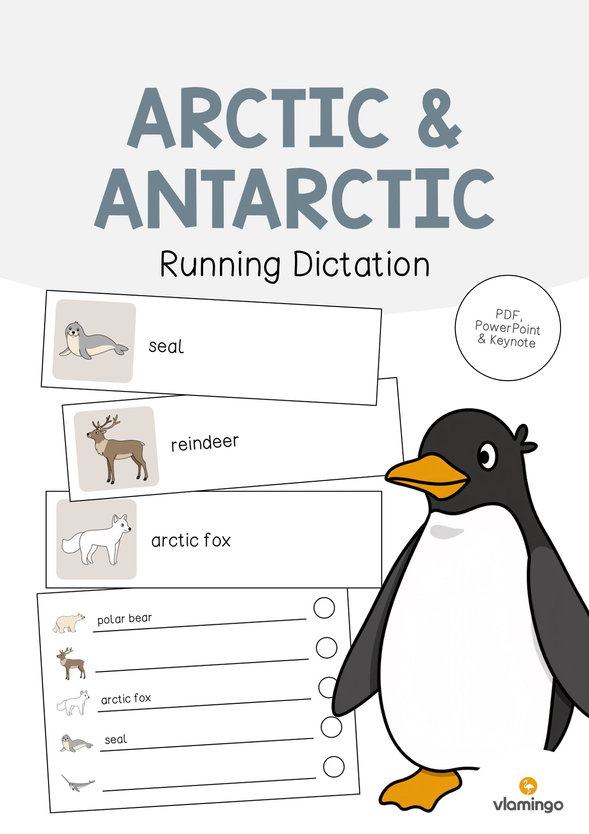 de englisch arctic antarctic running dictation 001