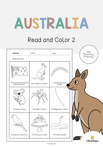 Australia / Australien: Read and Color 2 (Englisch)