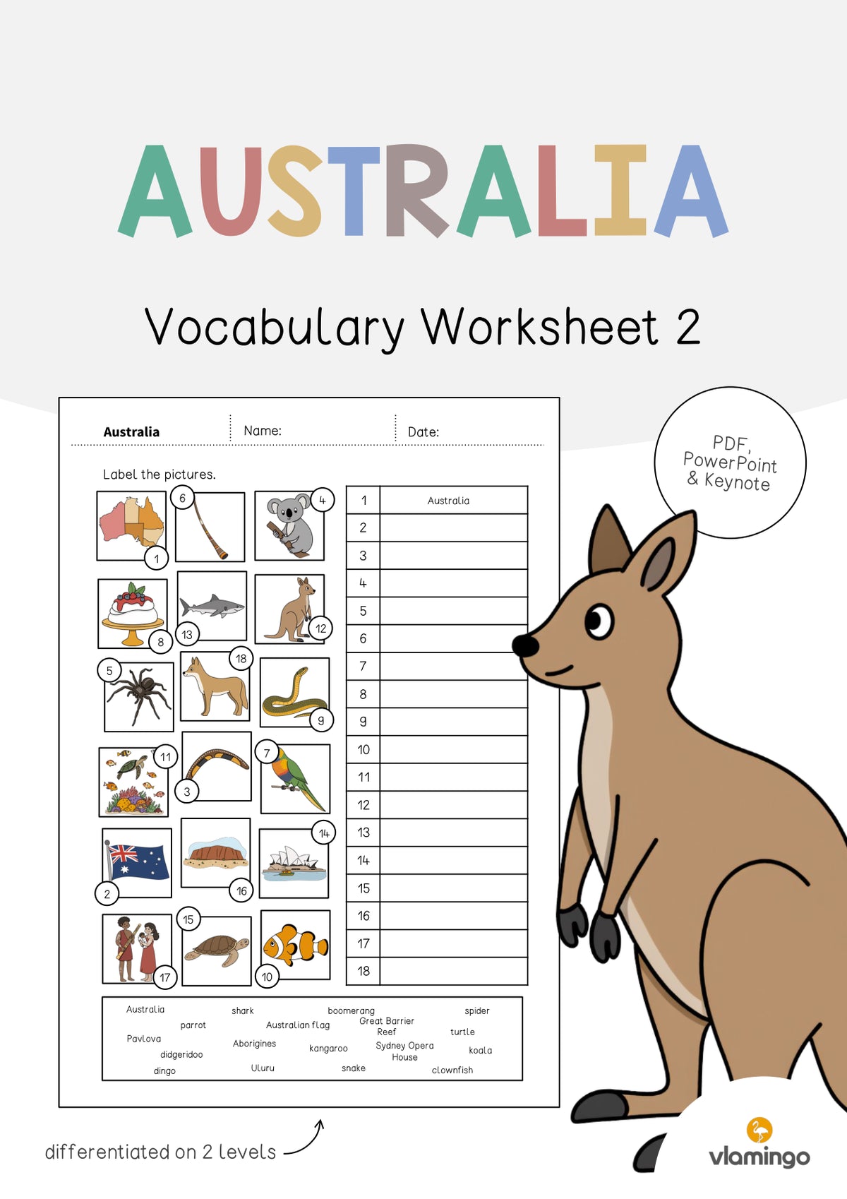 de englisch australia vocabulary worksheet 2 001