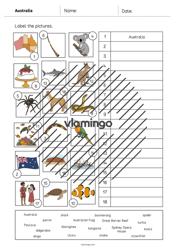 de englisch australia vocabulary worksheet 2 004