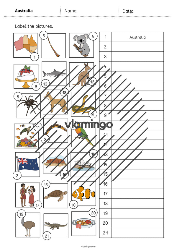 de englisch australia vocabulary worksheet 2 006