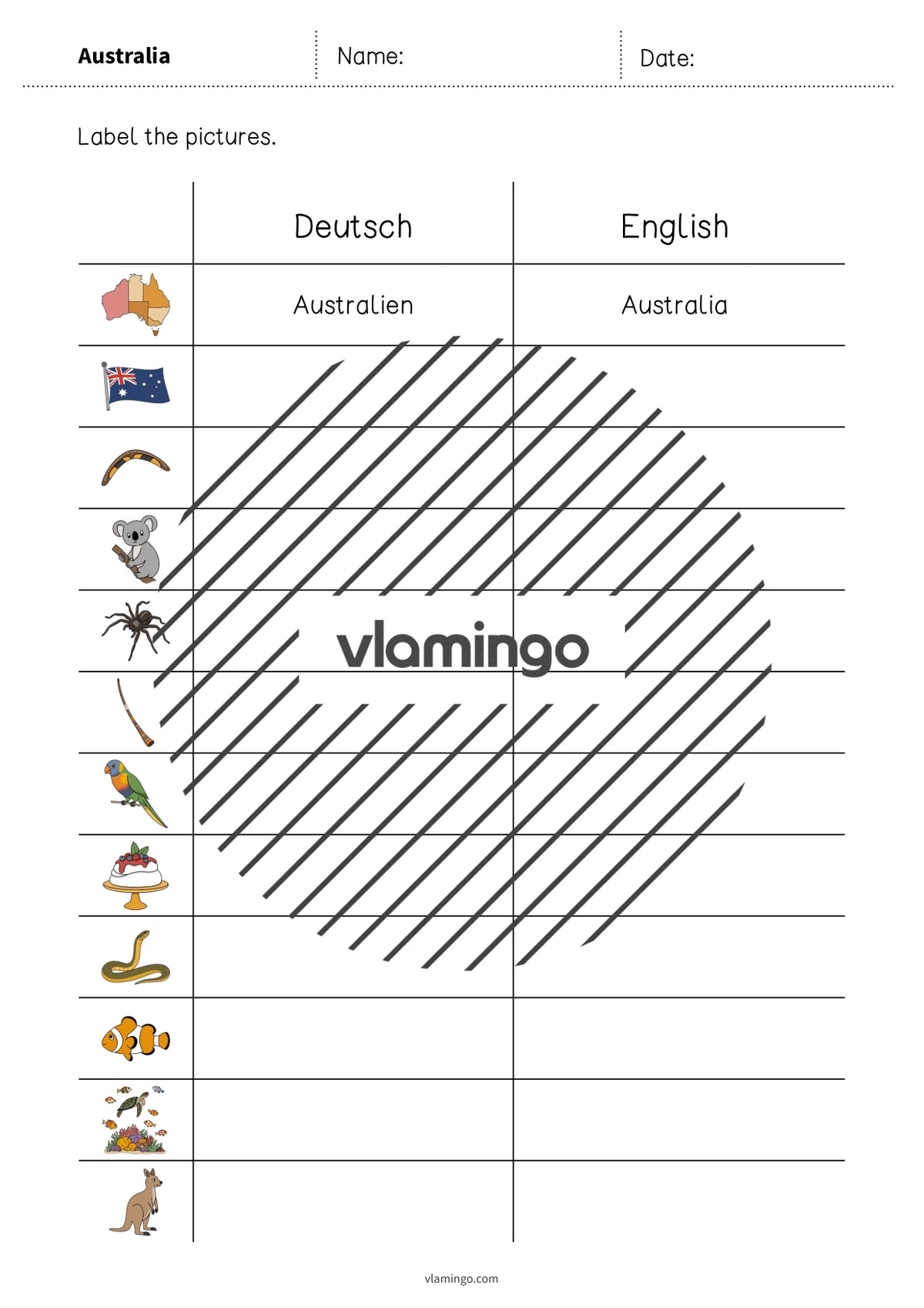 de englisch australia vocabulary worksheet 3 003