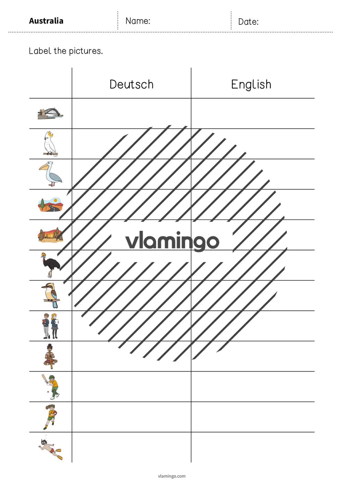 de englisch australia vocabulary worksheet 3 006