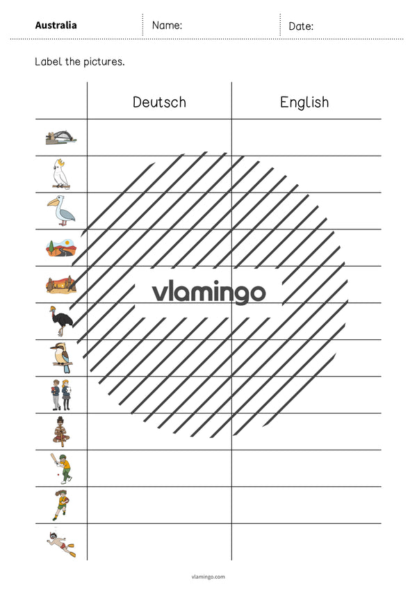 de englisch australia vocabulary worksheet 3 006