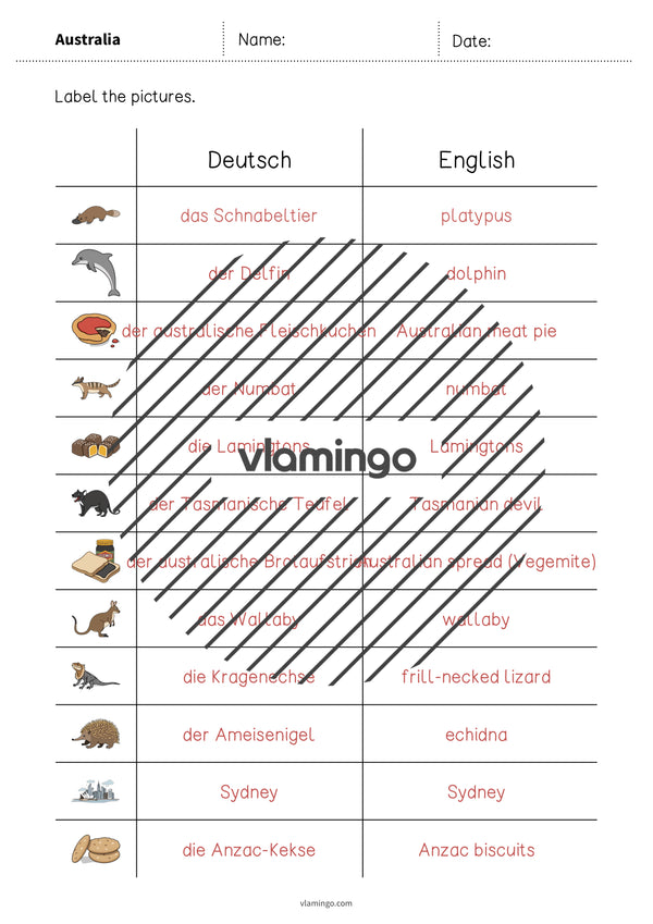 de englisch australia vocabulary worksheet 3 010