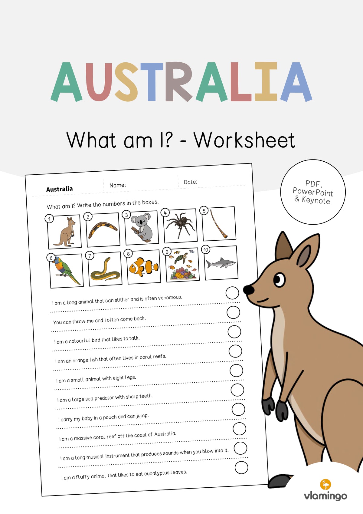 de englisch australia what am i worksheet 001