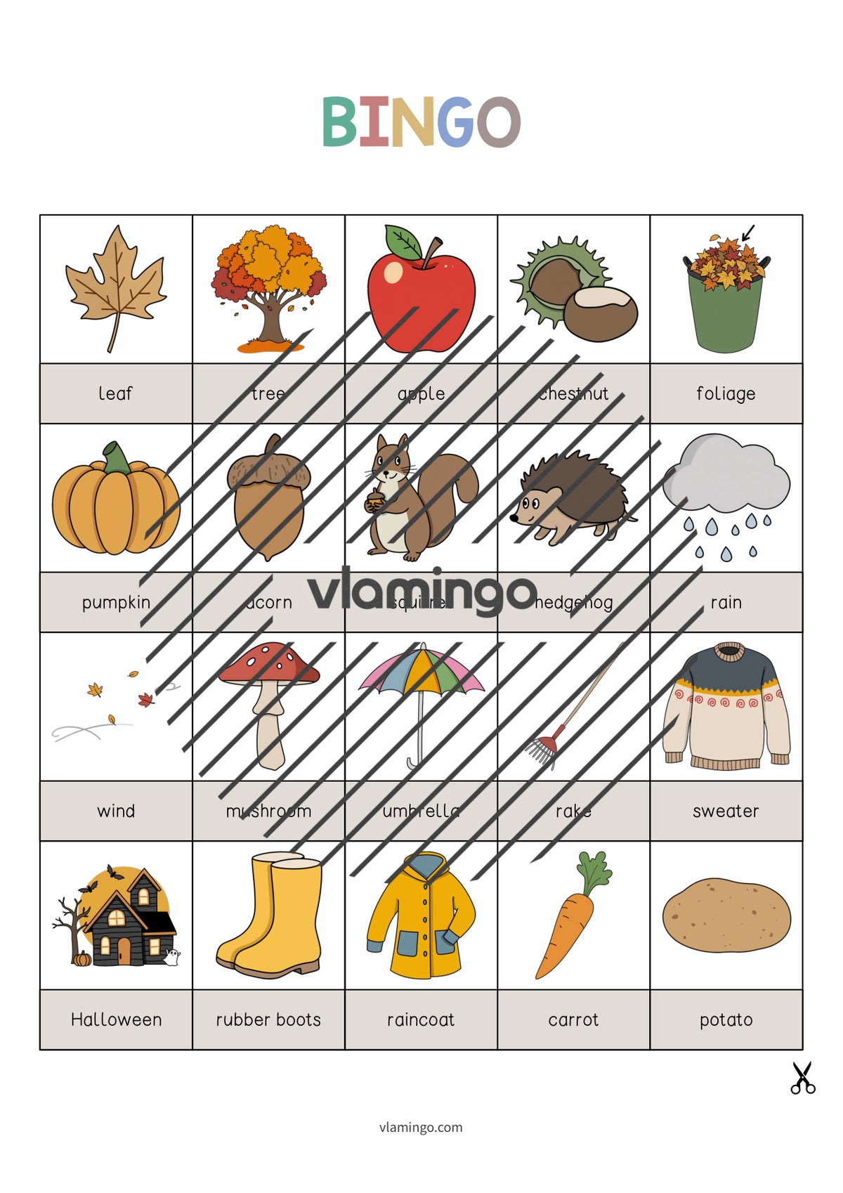 Autumn / Herbst: Bingo für den Englischunterricht – Vorschau 3
