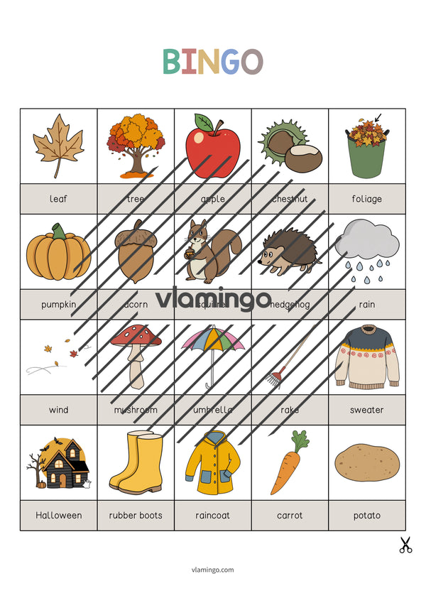 Autumn / Herbst: Bingo für den Englischunterricht – Vorschau 3