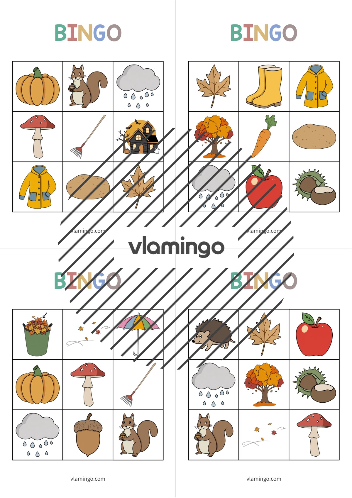 Autumn / Herbst: Bingo für den Englischunterricht – Vorschau 7