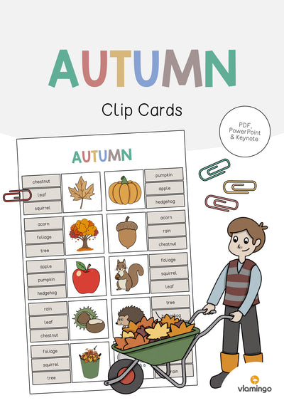 Autumn / Herbst: Clip Cards (Englisch)