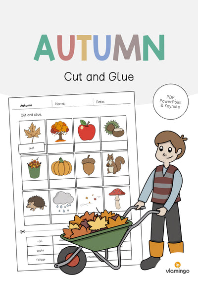 Autumn / Herbst: Cut and Glue (Englisch)