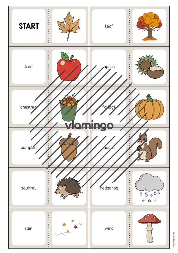 Autumn / Herbst: Domino für den Englischunterricht – Vorschau 3