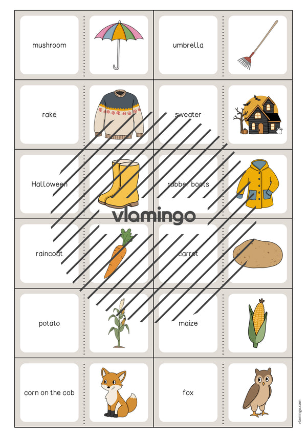 Autumn / Herbst: Domino für den Englischunterricht – Vorschau 4