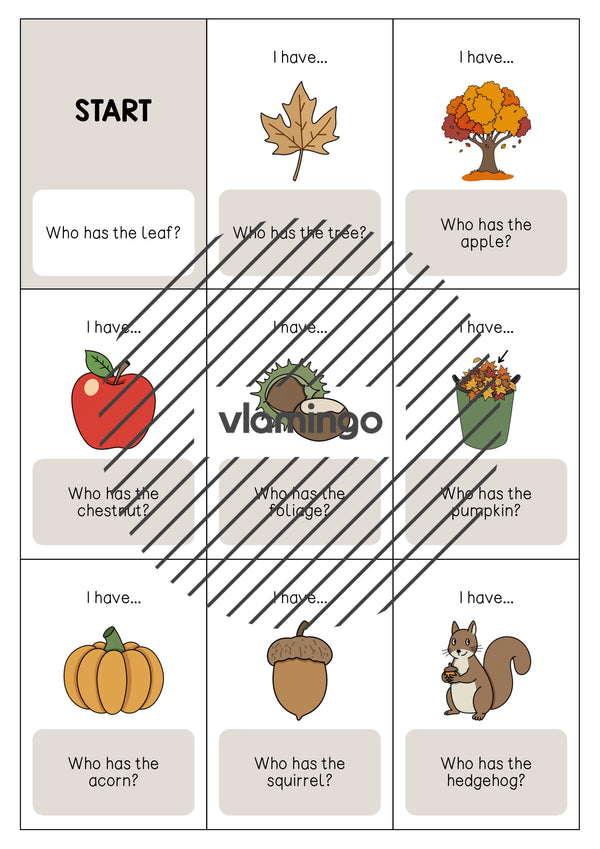 Autumn / Herbst: I have..., who has...? für den Englischunterricht – Vorschau 3
