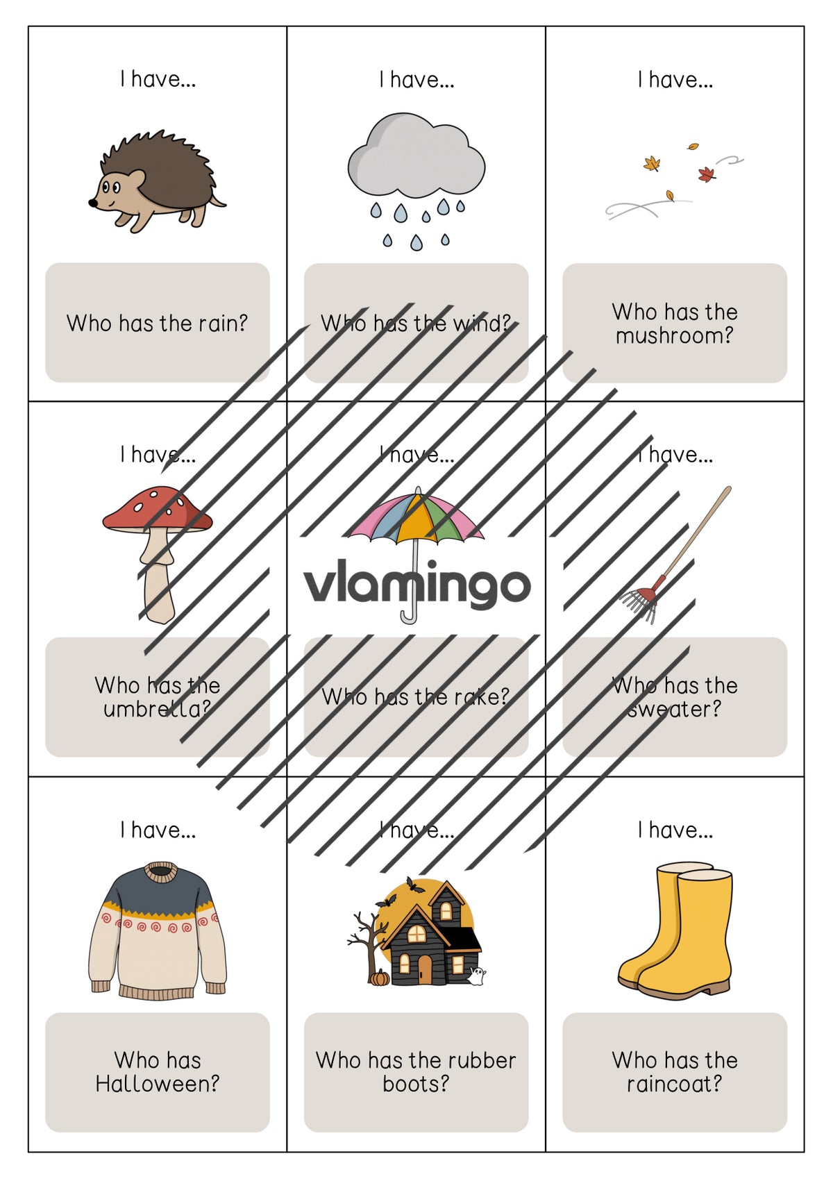 Autumn / Herbst: I have..., who has...? für den Englischunterricht – Vorschau 4