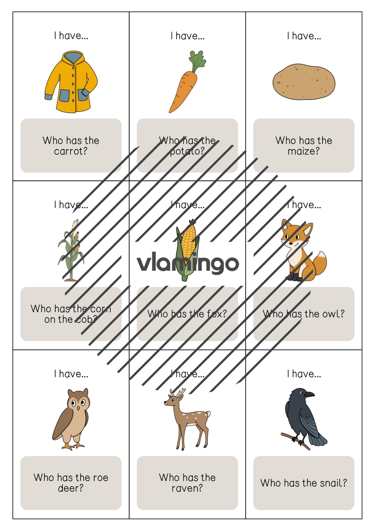 Autumn / Herbst: I have..., who has...? für den Englischunterricht – Vorschau 5