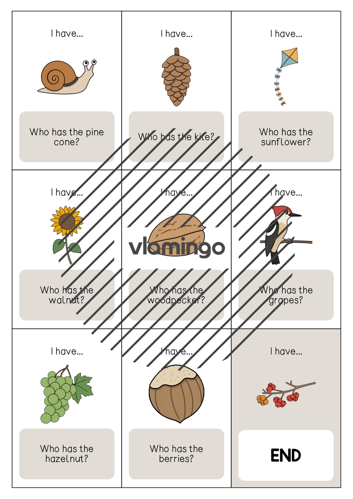 Autumn / Herbst: I have..., who has...? für den Englischunterricht – Vorschau 6